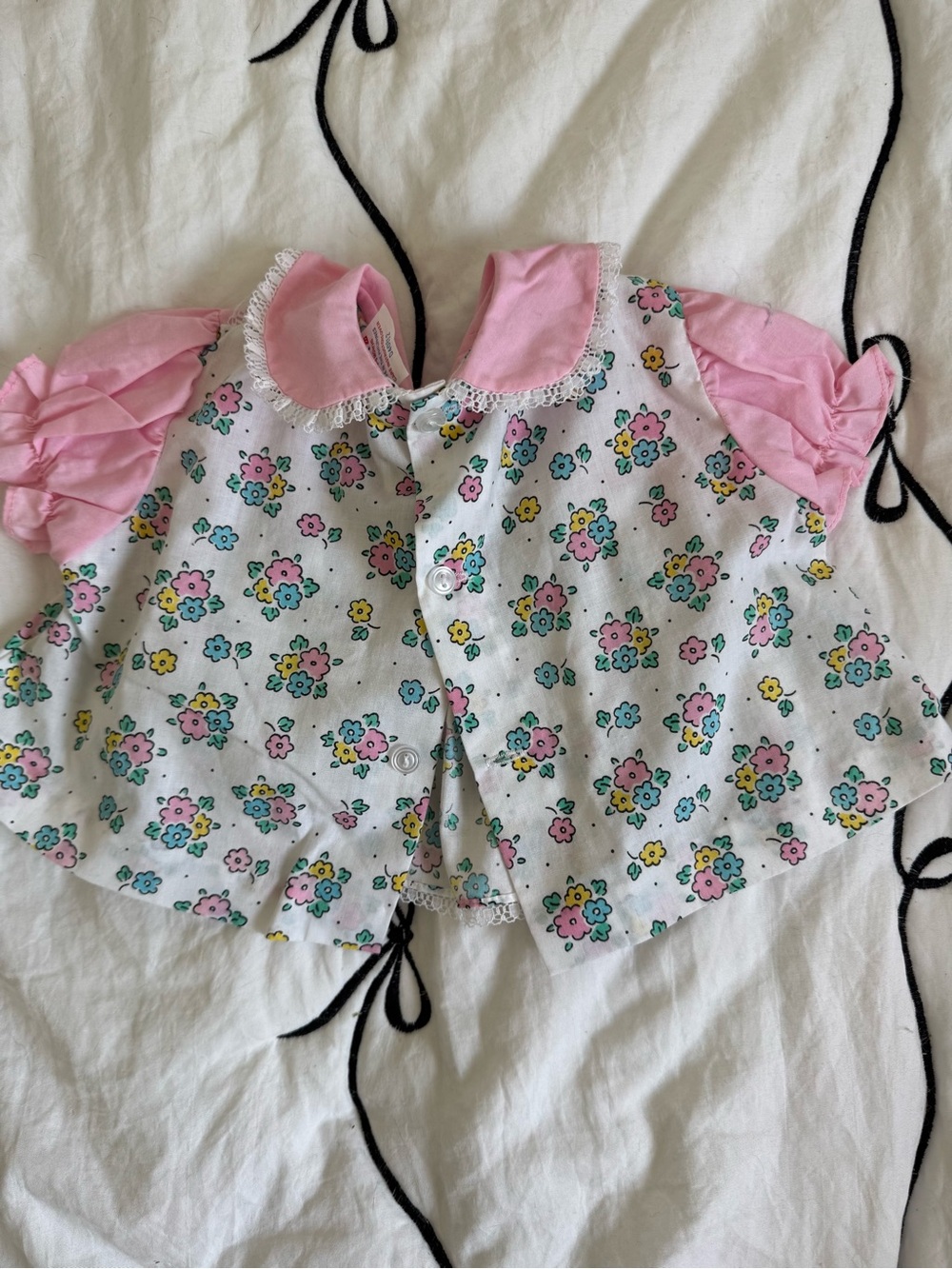 Cotton Candy Pink Floral Infant Dress Top - Picture 2 of 3